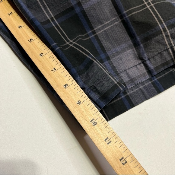 Calvin Klein Black and Gray Plaid Flat Front Shorts - Picture 6 of 6